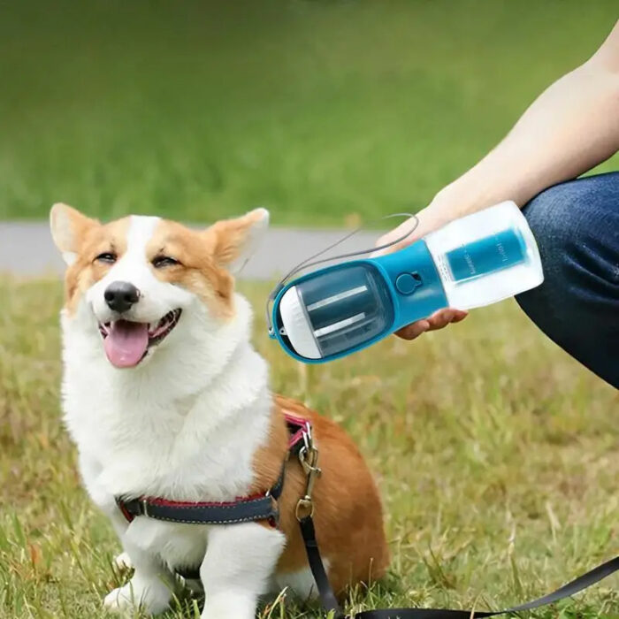 3-in-1 Portable Dog Water Bottle & Food Container with Waste Bag Dispenser - Image 8